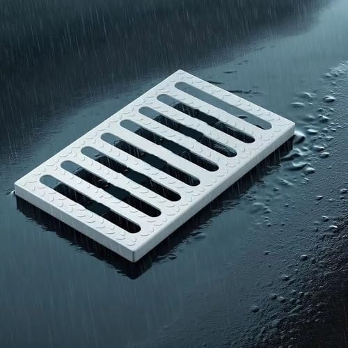 Abflussgitter Kunststoff Entwässerungsrinne Gehweg Gitterrost Rectangulaire Bodenablauf Antirutsch Regenrinnensiebe Für Küche Garten Badezimmer(W 15cm(6")) von QSPNVFB