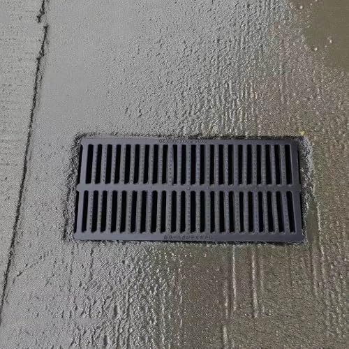 Abflussgitter Kunststoff Schmaler Entwässerungsrinne, Antirutsch Pool Kanalgitter Regenrinnensiebe, Duschrinne Bodenablauf Für Hof Badezimmer(Black,50x20cm(19.5"x8")) von QSPNVFB