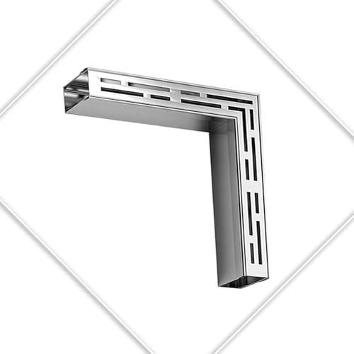 Ecke 90° Entwässerungsrinne Edelstahl Ablaufrinne Gitterrost, Mini Entwässerungszubehör Außenbereich Kanalrost Für Garage Terrasse Garten(15x5cm(6"x2")) von QSPNVFB