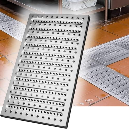 Edelstahl Abflussgitter Küche Bodenablauf 10cm 20cm 30cm 40cm Außenbereich Entwässerungsrinne Gitterrost Regenrinnensiebe Entwässerungsabdeckung(58x40cm(23"x16")) von QSPNVFB