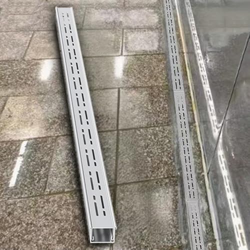 Entwässerungsrinne Schmaler Abflussgitter Edelstahl Terrassenablaufkanal Lineare Bodenablauf Duschablauf Gitterrost Für Außenbereich Küche Hof(10x5cm(4"x2")) von QSPNVFB