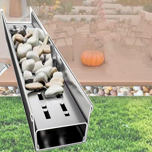 Garten Entwässerungsrinne Schmaler Edelstahl Rinnenablauf Abflussgitter Lineare Bodenablauf Entwässerungssysteme Für Pflastersteine Hof Dekorative(W10cm(4")) von QSPNVFB