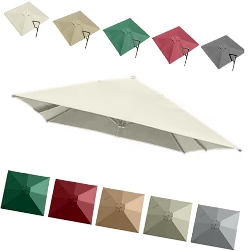 QSPNVFB 250x250cm Ampelschirm Quadratisch Ersatzabdeckung 8 Arme Pool Sonnenschirm Überdachung Ersatztuch, Garten Marktschirm Sonnenschutz Baldachin(Beige,2.5m(8')-Single top) von QSPNVFB