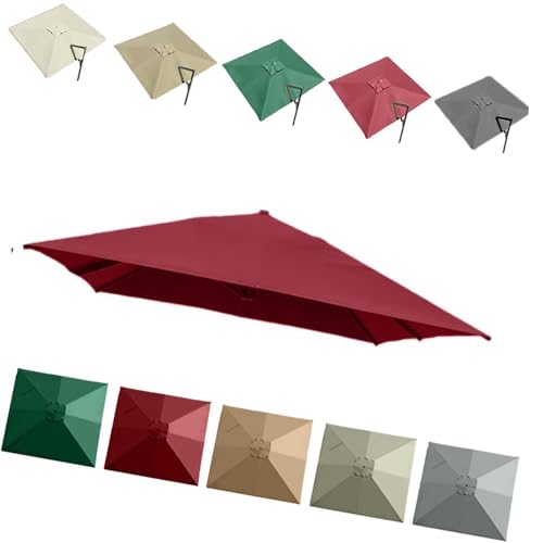 QSPNVFB 250x250cm Ampelschirm Quadratisch Ersatzabdeckung 8 Arme Pool Sonnenschirm Überdachung Ersatztuch, Garten Marktschirm Sonnenschutz Baldachin(Burgundy,2.5m(8')-Single top) von QSPNVFB