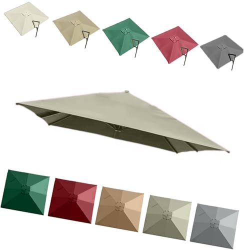 QSPNVFB 250x250cm Ampelschirm Quadratisch Ersatzabdeckung 8 Arme Pool Sonnenschirm Überdachung Ersatztuch, Garten Marktschirm Sonnenschutz Baldachin(Taupe,2.5m(8')-Single top) von QSPNVFB