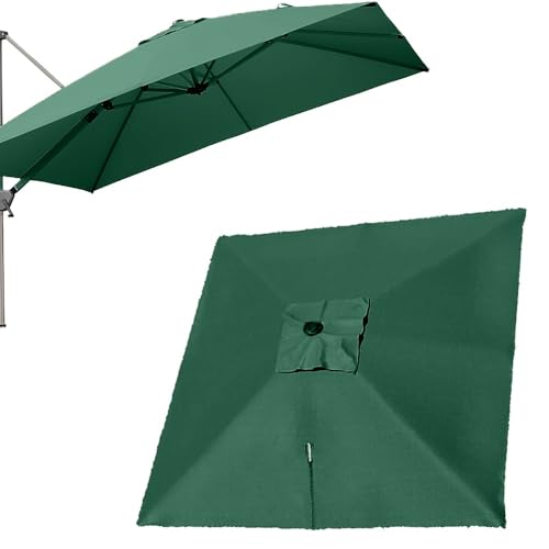 QSPNVFB 300x300cm Ampelschirm Ersatztuch 8-Rippen Quadratisch Sonnenschirm Baldachin Ersatz-Stoff Terrassenschirm Überdachung Sonnenschutz Ersatzabdeckung(Dark Green,Single top 3m(10')) von QSPNVFB