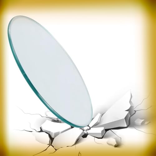 QSPNVFB 50cm Braun Glasplatte Runde Tischplatte Glasscheibe, Großer Gehärtetem Glas Für Esstisch, Servierteller Runde Glass Panel Table Top Schwarz(Clear,55cm(22inch)) von QSPNVFB