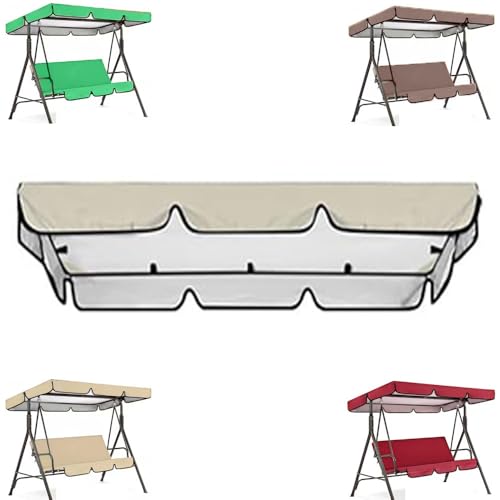 QSPNVFB Ersatzbezug Für Hollywoodschaukel, Gartenschaukel Ersatz-Baldachin 3 Sitzer Terrasse Schaukel Dachplane Ersatzdach Terrasse Dach-Plane(Beige,142x120 cm (56x47Inch)) von QSPNVFB