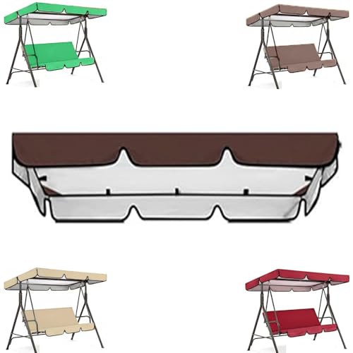 QSPNVFB Ersatzbezug Für Hollywoodschaukel, Gartenschaukel Ersatz-Baldachin 3 Sitzer Terrasse Schaukel Dachplane Ersatzdach Terrasse Dach-Plane(Coffee,190x132 cm (75x52 Inch)) von QSPNVFB