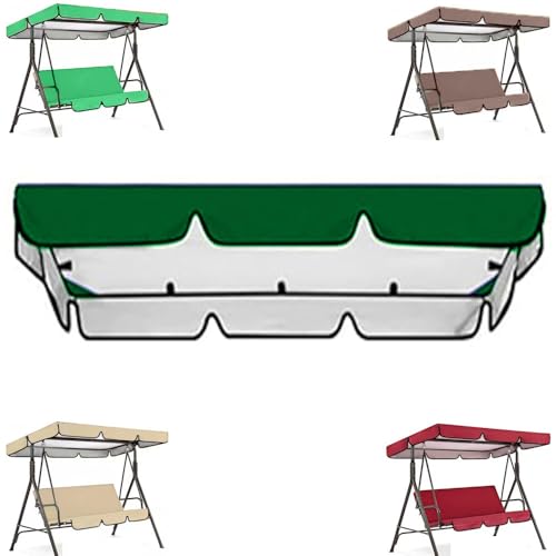 QSPNVFB Ersatzbezug Für Hollywoodschaukel, Gartenschaukel Ersatz-Baldachin 3 Sitzer Terrasse Schaukel Dachplane Ersatzdach Terrasse Dach-Plane(Green,190x132 cm (75x52 Inch)) von QSPNVFB