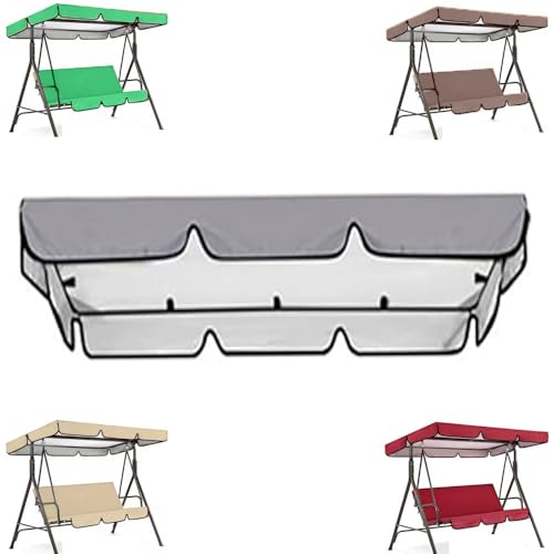QSPNVFB Ersatzbezug Für Hollywoodschaukel, Gartenschaukel Ersatz-Baldachin 3 Sitzer Terrasse Schaukel Dachplane Ersatzdach Terrasse Dach-Plane(Grey,190x132 cm (75x52 Inch)) von QSPNVFB