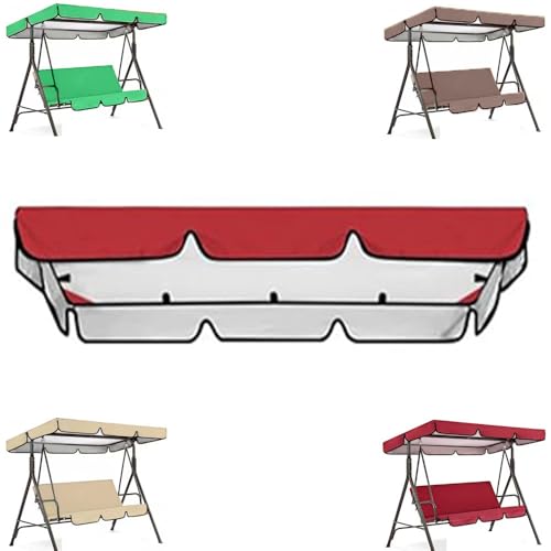 QSPNVFB Ersatzbezug Für Hollywoodschaukel, Gartenschaukel Ersatz-Baldachin 3 Sitzer Terrasse Schaukel Dachplane Ersatzdach Terrasse Dach-Plane(Red,142x120 cm (56x47Inch)) von QSPNVFB