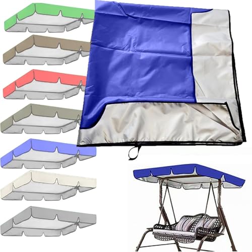 QSPNVFB Gartenschaukel Überdachung Ersatzbezug 2-3 Sitzer Hollywoodschaukel Baldachin Dach-Plane Wasserdicht Oxford Gartenmöbel Sonnendach Ersatzdach(Blue,142x120 cm (56x47Inch)) von QSPNVFB