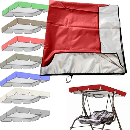 QSPNVFB Gartenschaukel Überdachung Ersatzbezug 2-3 Sitzer Hollywoodschaukel Baldachin Dach-Plane Wasserdicht Oxford Gartenmöbel Sonnendach Ersatzdach(Red,164x114 cm (65x45 Inch)) von QSPNVFB