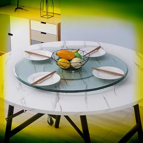 QSPNVFB Großer Drehteller Aus Gehärtetem Glas Für Esstisch, 50cm 70cm 80cm 100cm Lazy Susan Tischplatte Drehplatte, Hoteldrehtisch Drehbar Servierplatte(32 inch(80cm)) von QSPNVFB
