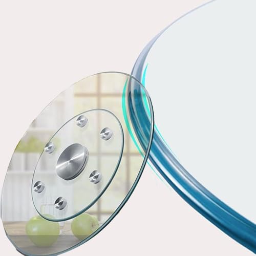 QSPNVFB Großer Esstisch Drehplatte Aus Glas 90cm Lazy Susan Drehteller Kippsichere Drehbar Servierteller, Runder Tische Drehscheibe Für Versammlungen(90cm/36inch) von QSPNVFB
