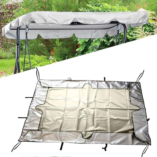 QSPNVFB Hollywoodschaukel Dachbezug Ersatz-Baldachin 2-3 Sitzer Gartenschaukel Überdachung Wasserdicht Oxford-Tuch Gartensitz Sonnendach Ersatzdach(Beige,190x132 cm (75x52 Inch)) von QSPNVFB