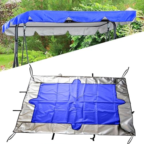 QSPNVFB Hollywoodschaukel Dachbezug Ersatz-Baldachin 2-3 Sitzer Gartenschaukel Überdachung Wasserdicht Oxford-Tuch Gartensitz Sonnendach Ersatzdach(Blue,190x132 cm (75x52 Inch)) von QSPNVFB