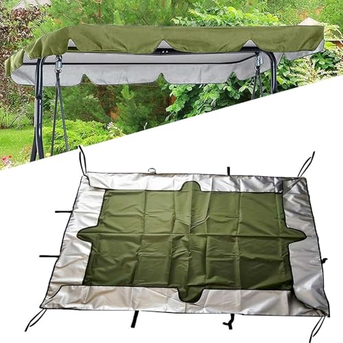 QSPNVFB Hollywoodschaukel Dachbezug Ersatz-Baldachin 2-3 Sitzer Gartenschaukel Überdachung Wasserdicht Oxford-Tuch Gartensitz Sonnendach Ersatzdach(Dark Green,142x120 cm (56x47Inch)) von QSPNVFB