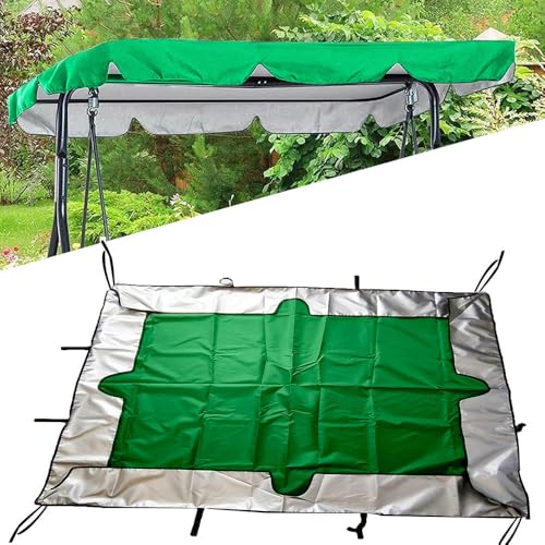 QSPNVFB Hollywoodschaukel Dachbezug Ersatz-Baldachin 2-3 Sitzer Gartenschaukel Überdachung Wasserdicht Oxford-Tuch Gartensitz Sonnendach Ersatzdach(Green,195x125 cm (77x49 Inch)) von QSPNVFB