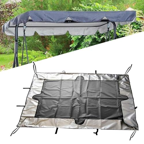 QSPNVFB Hollywoodschaukel Dachbezug Ersatz-Baldachin 2-3 Sitzer Gartenschaukel Überdachung Wasserdicht Oxford-Tuch Gartensitz Sonnendach Ersatzdach(Grey,164x114 cm (65x45 Inch)) von QSPNVFB