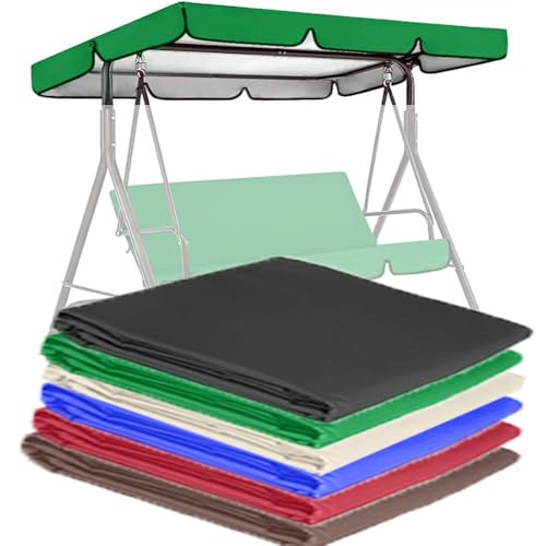 QSPNVFB Hollywoodschaukel Dachbezug Ersatzdach 142cm 164cm 190cm 195cm Gartenschaukel Ersatz-Baldachin Sonnenschutz Bespannung Für Gartenmöbel Schaukel(Green,190x132 cm (75x52 Inch)) von QSPNVFB