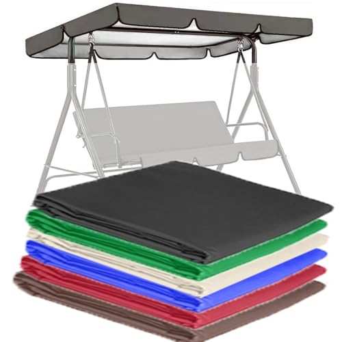 QSPNVFB Hollywoodschaukel Dachbezug Ersatzdach 142cm 164cm 190cm 195cm Gartenschaukel Ersatz-Baldachin Sonnenschutz Bespannung Für Gartenmöbel Schaukel(Grey,190x132 cm (75x52 Inch)) von QSPNVFB