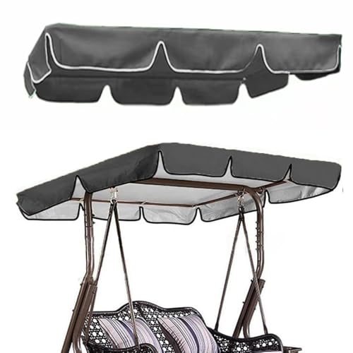 QSPNVFB Hollywoodschaukel Dachbezug Wasserdicht 2-3 Sitzer Gartenschaukel Überdachun Ersatzdach， Oxford Gartenmöbel Schaukel Baldachin Ersatz Bezug Anti-UV(Black,190x132 cm (75x52 Inch)) von QSPNVFB