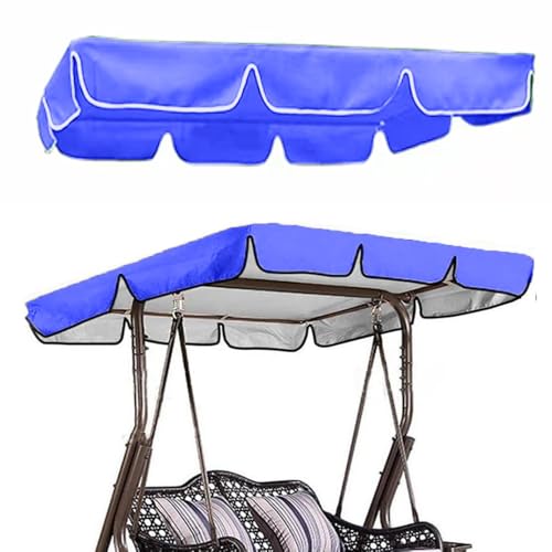 QSPNVFB Hollywoodschaukel Dachbezug Wasserdicht 2-3 Sitzer Gartenschaukel Überdachun Ersatzdach， Oxford Gartenmöbel Schaukel Baldachin Ersatz Bezug Anti-UV(Blue,195x125 cm (77x49 Inch)) von QSPNVFB