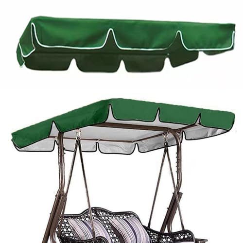 QSPNVFB Hollywoodschaukel Dachbezug Wasserdicht 2-3 Sitzer Gartenschaukel Überdachun Ersatzdach， Oxford Gartenmöbel Schaukel Baldachin Ersatz Bezug Anti-UV(Dark Green,164x114 cm (65x45 Inch)) von QSPNVFB