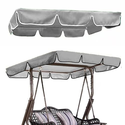 QSPNVFB Hollywoodschaukel Dachbezug Wasserdicht 2-3 Sitzer Gartenschaukel Überdachun Ersatzdach， Oxford Gartenmöbel Schaukel Baldachin Ersatz Bezug Anti-UV(Grey,142x120 cm (56x47Inch)) von QSPNVFB