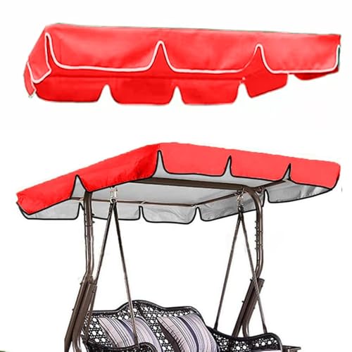 QSPNVFB Hollywoodschaukel Dachbezug Wasserdicht 2-3 Sitzer Gartenschaukel Überdachun Ersatzdach， Oxford Gartenmöbel Schaukel Baldachin Ersatz Bezug Anti-UV(Red,164x114 cm (65x45 Inch)) von QSPNVFB