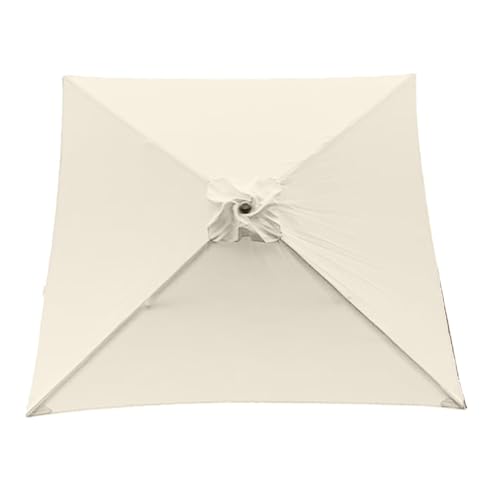 QSPNVFB Quadratisch Terrassenschirm Überdachung 2x2m Ersatztuch 4 Arme Ersatz-Sonnenschirm-Stoff Ersatzdach UV-Schut Strandschirm Baldachin Ersatzbezug(Beige) von QSPNVFB