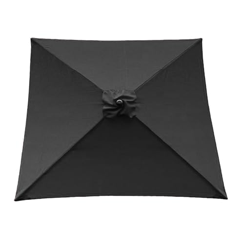 QSPNVFB Quadratisch Terrassenschirm Überdachung 2x2m Ersatztuch 4 Arme Ersatz-Sonnenschirm-Stoff Ersatzdach UV-Schut Strandschirm Baldachin Ersatzbezug(Black) von QSPNVFB