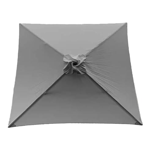 QSPNVFB Quadratisch Terrassenschirm Überdachung 2x2m Ersatztuch 4 Arme Ersatz-Sonnenschirm-Stoff Ersatzdach UV-Schut Strandschirm Baldachin Ersatzbezug(Grey) von QSPNVFB