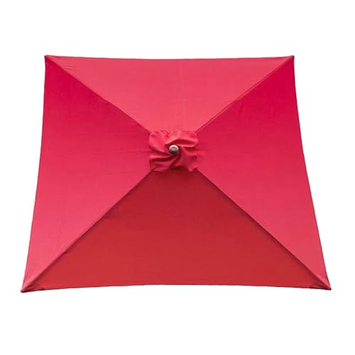 QSPNVFB Quadratisch Terrassenschirm Überdachung 2x2m Ersatztuch 4 Arme Ersatz-Sonnenschirm-Stoff Ersatzdach UV-Schut Strandschirm Baldachin Ersatzbezug(Red) von QSPNVFB