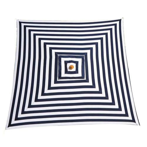 QSPNVFB Quadratisch Terrassenschirm Überdachung 2x2m Ersatztuch 4 Arme Ersatz-Sonnenschirm-Stoff Ersatzdach UV-Schut Strandschirm Baldachin Ersatzbezug(Stripe) von QSPNVFB
