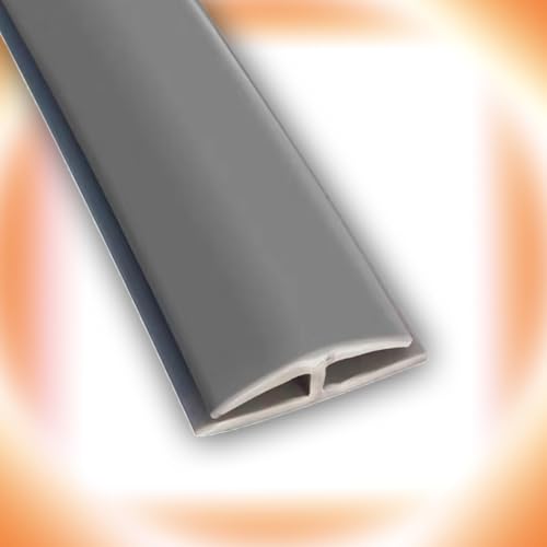 QSPNVFB Selbstklebend Teppichkantenleiste, Gummi Boden Übergangsleiste, H-Profil Verbindungs Abdeckleiste, Kantenschutzprofil Trennstreifen Für Laminat(Grey,2m(6.6ft)) von QSPNVFB
