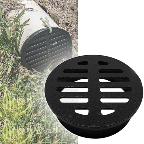 Rund Abflussgitter Bodenablauf Gusseisen Entwässerungsabdeckung 11cm 20cm Anti-blockierend Entwässerungsrost Filter Für Garten Balkon Dach Hof(11cm/4inch) von QSPNVFB