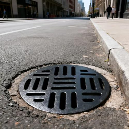 Rund Abflussgitter Gusseisen Gitterrost Gehweg Entwässerungsrinne 20cm 50cm 70cm Kanalrost Entwässerungsabdeckung Für Außenbereich Auffahrt(50cm(19.7")) von QSPNVFB