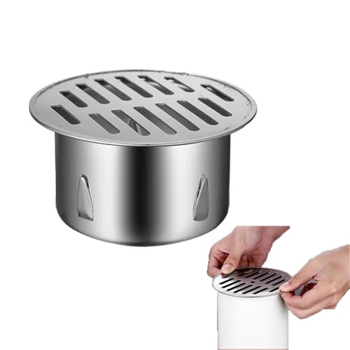 Rund Bodenablauf Dachablauf Edelstahl Duschablaufabdeckung 5cm 9cm 11cm Anti-blockierend Filter Ablaufgitter Balkon Entwässerungsabdeckung(6.3cm/2.5inch) von QSPNVFB