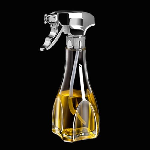 QSPORTPEAK Spary Flasche,240 ml Öl Sprayer für Salat Herstellung, Backen,Braten,BBQ, Olivenöl Sprayer Mister, Küche Gadgets Zubehör für Air Fryer,Rapsöl Sprayer (Silvery) von QSPORTPEAK