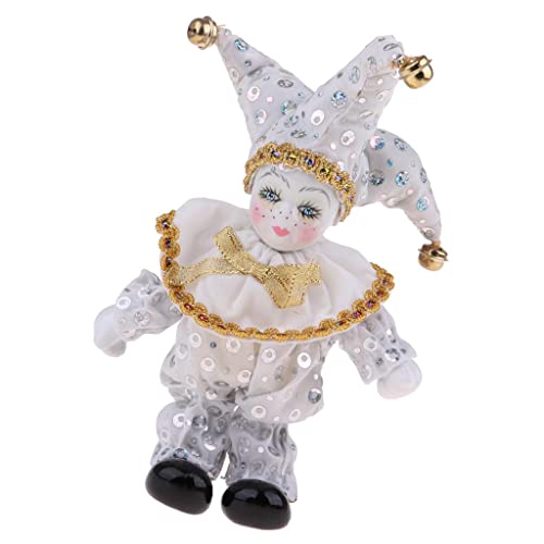 QSTDGVPW 18 cm Halloween Clown SpielzeugSpielzeugpuppe Clownmann MiniSpielzeugpuppe Dekofigur, Geschenke, Freunde Und Familienmitgliednmitglied, Weiß, wie von QSTDGVPW