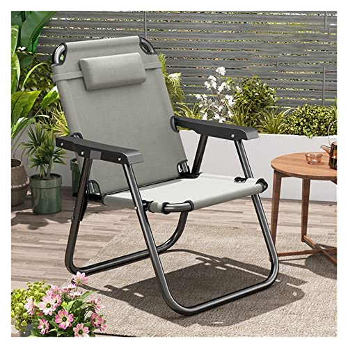QSTGX Angelstuhl Faltbar Gartenstuhl Extra Breite und Dicke Sitzfläche, Längere und Bequeme Rückenlehne Mit Kopfstütze Klappstuhl (Color : A, Size : L54xW54xH80cm) von QSTGX