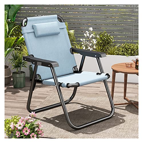 QSTGX Angelstuhl Faltbar Gartenstuhl Extra Breite und Dicke Sitzfläche, Längere und Bequeme Rückenlehne Mit Kopfstütze Klappstuhl (Color : B, Size : L54xW54xH80cm) von QSTGX