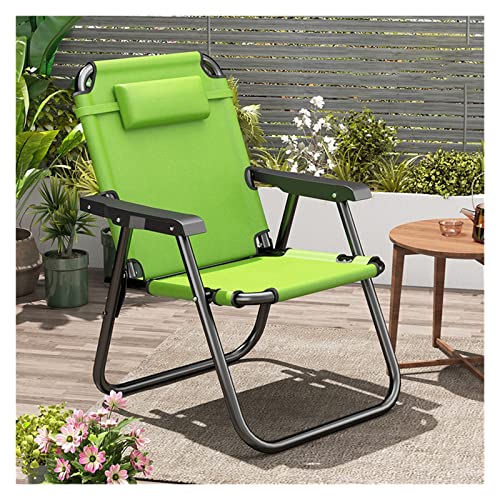 QSTGX Angelstuhl Faltbar Gartenstuhl Extra Breite und Dicke Sitzfläche, Längere und Bequeme Rückenlehne Mit Kopfstütze Klappstuhl (Color : D, Size : L54xW54xH80cm) von QSTGX