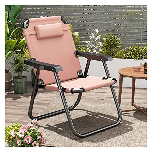 QSTGX Angelstuhl Faltbar Gartenstuhl Extra Breite und Dicke Sitzfläche, Längere und Bequeme Rückenlehne Mit Kopfstütze Klappstuhl (Color : E, Size : L54xW54xH80cm) von QSTGX