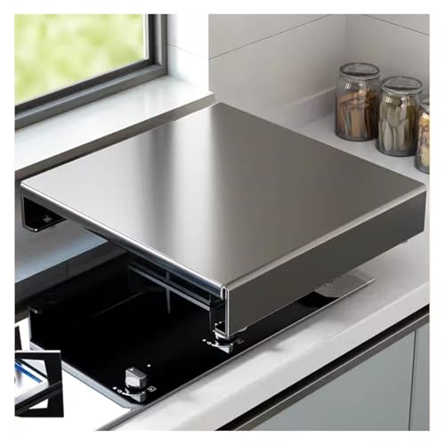 QSTGX Edelstahl-Kochfeldabdeckung Gasherd Abdeckung 50x40 Kochfeldabdeckung Edelstahl Abdeckplatte rutschfeste Gummimatte Leicht zu reinigen(B-1.5 MM,80x50x9 cm) von QSTGX