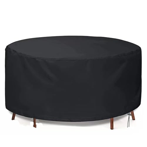QSTGX Gartenmöbel Abdeckung Wasserdicht Schwerlast Sonnenliege Abdeckung Rund 600D Oxford Abdeckungen Kordelzug am unteren Rand für Outdoor-Möbelgarnituren(200X90CM) von QSTGX