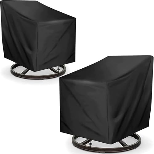 QSTGX Gartenmöbel Oxford-Gewebe reißfest wind- und staubdicht Wasserdicht Abdeckung für Gartentische und -stühle, UV-beständig Allgemeiner Gebrauch(Black,4 pcs 190x66x89cm/63cm) von QSTGX
